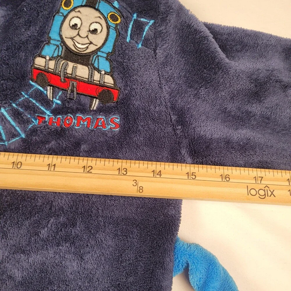 Thomas & Friends Bath Robe Boys 3T Blue Hood Fleece Belt 2007 Train Tank Engine